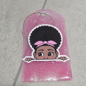 💖🧳🎒Pink Glitter Luggage/Backpack with Cartoon Design